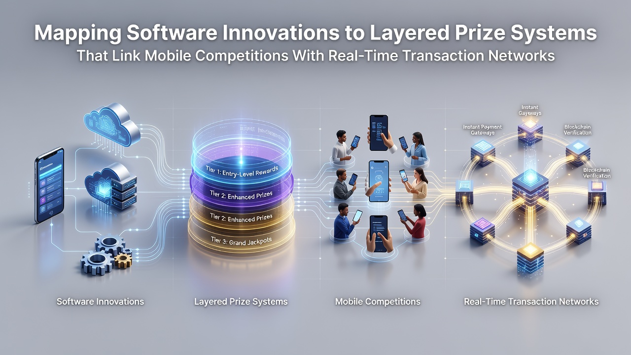 Darstellung von Software-Innovationen bei der Verknüpfung mobiler Turniere mit Echtzeit-Transaktionen und gestaffelten Preisen