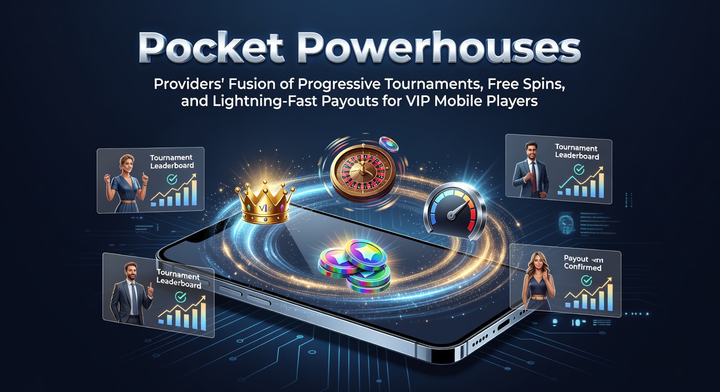 Smartphone mit leuchtenden Slot-Turnieren und VIP-Symbolen auf einem dynamischen Casino-Hintergrund, das die Mobilität und Geschwindigkeit von progressiven Features symbolisiert