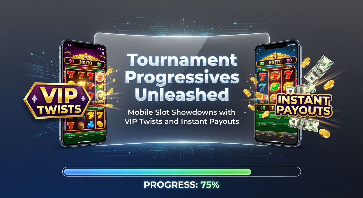 Mobile Slot-Turnier mit progressivem Jackpot und VIP-Elementen auf Smartphone-Display